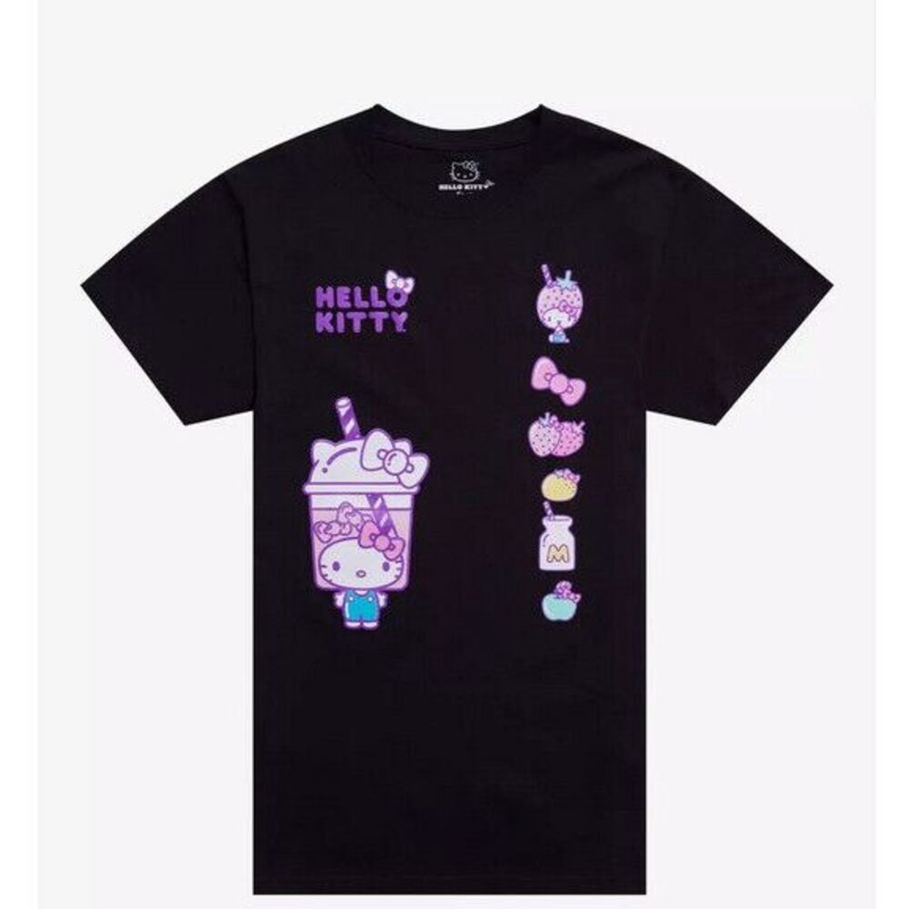 Hello Kitty Sanrio Cute Bubble T-Shirt Top Unisex‎ Cat Kawaii Cute 3X Black New